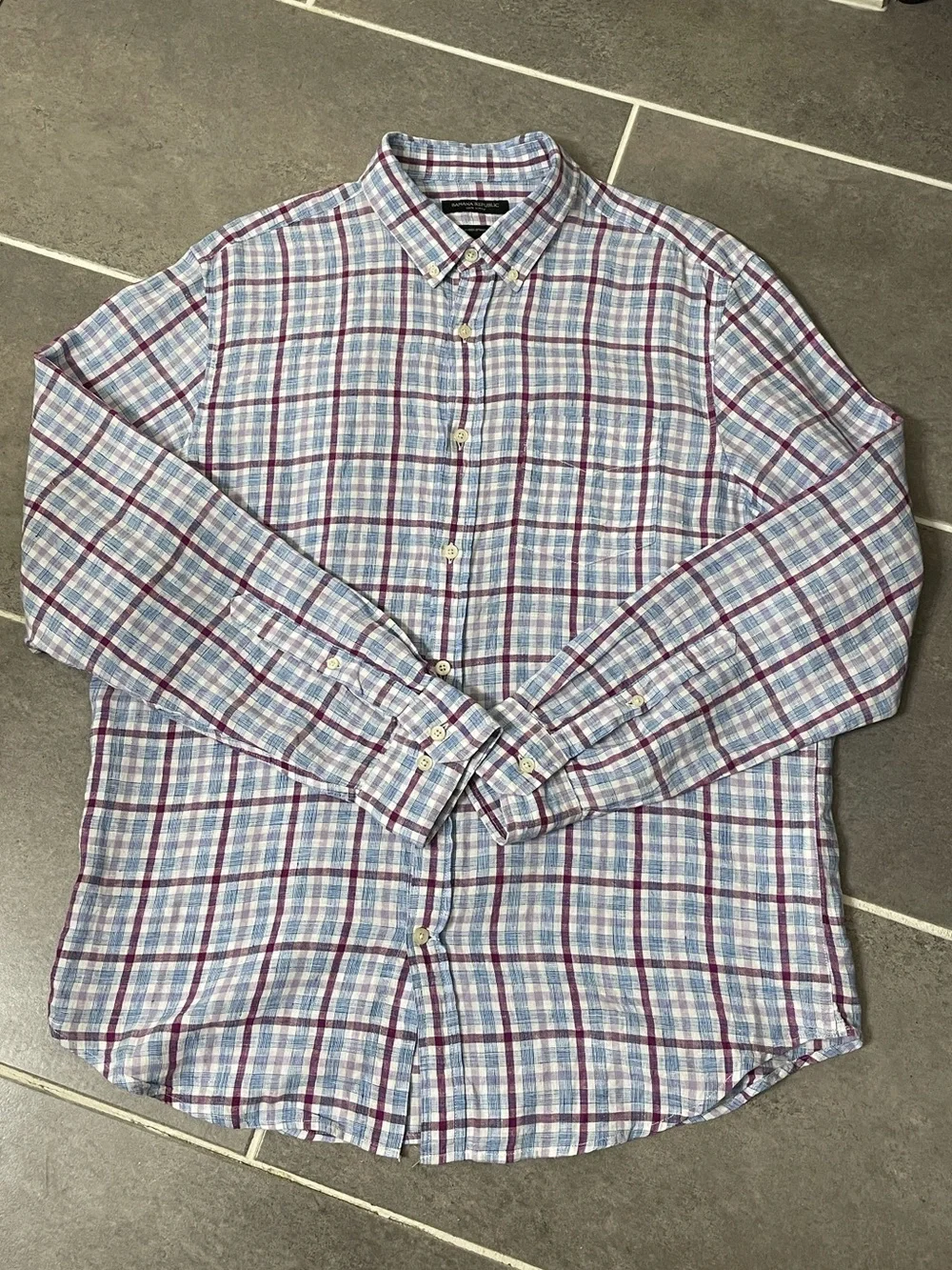 Banana Republic Linen Camden Linen Shirt size Large